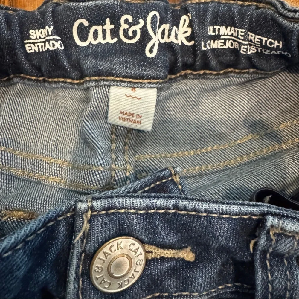 Cat & Jack Boys Blue Skinny Jeans Size 8 Gently‎ Worn Adjustable Waist Denim